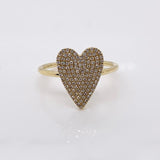 0.26CT 14K Y/G DIAMOND PAVE HEART LADYS RING