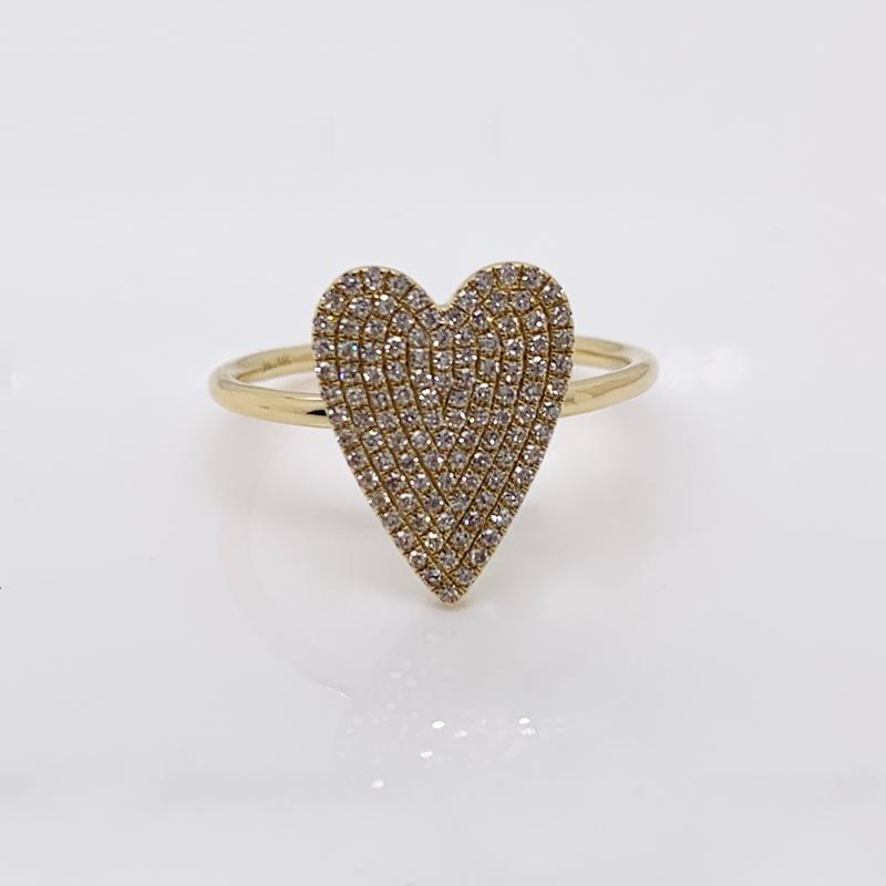0.26CT 14K Y/G DIAMOND PAVE HEART LADYS RING