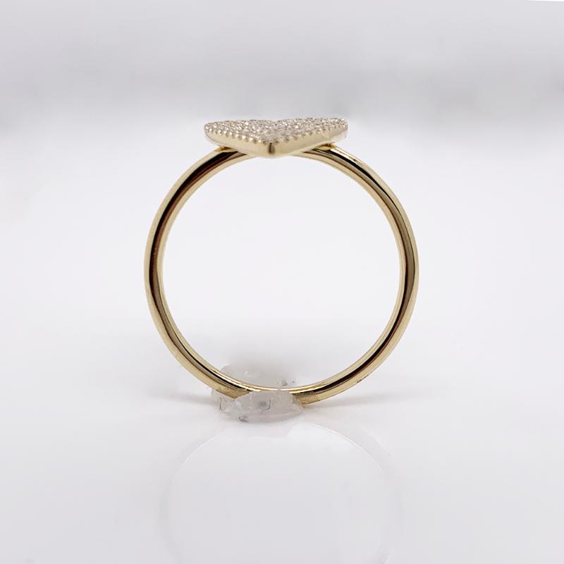 0.26CT 14K Y/G DIAMOND PAVE HEART LADYS RING