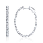 1.50CT 14K W/G DIAMOND OVAL HOOP EARRING