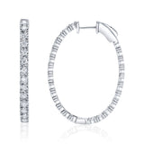 1.50CT 14K W/G DIAMOND OVAL HOOP EARRING