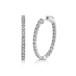1.50CT 14K W/G DIAMOND OVAL HOOP EARRING