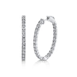 1.50CT 14K W/G DIAMOND OVAL HOOP EARRING
