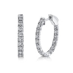 0.90CT 14K W/G DIAMOND OVAL HOOP EARRING
