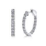 0.90CT 14K W/G DIAMOND OVAL HOOP EARRING