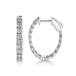 0.90CT 14K W/G DIAMOND OVAL HOOP EARRING