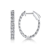 0.90CT 14K W/G DIAMOND OVAL HOOP EARRING