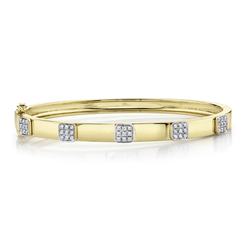 0.43CT 14K Y/G DIAMOND PAVE BANGLE