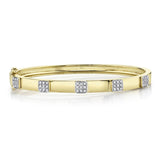 0.43CT 14K Y/G DIAMOND PAVE BANGLE