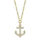 0.07CT 14K Y/G DIAMOND ANCHOR NECKLACE