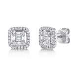 0.43CT 14K W/G DIAMOND BAGUETTE STUD EARRING