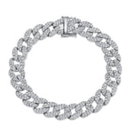 4.36CT 14K W/G DIAMOND PAVE LINK BRACELET