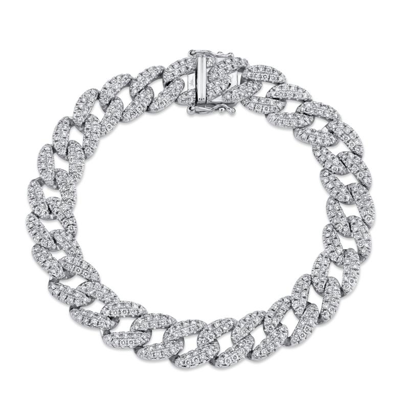 4.36CT 14K W/G DIAMOND PAVE LINK BRACELET