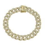 4.36CT 14K Y/G DIAMOND PAVE LINK BRACELET