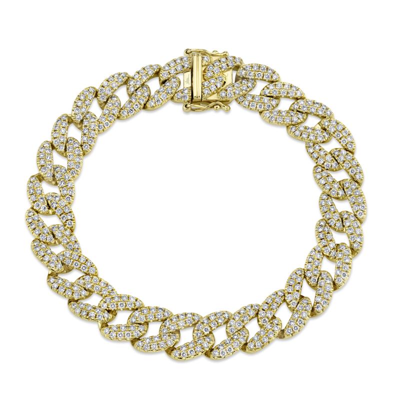 4.36CT 14K Y/G DIAMOND PAVE LINK BRACELET