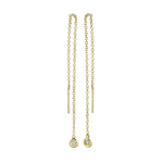 0.04CT 14K Y/G DIAMOND THREADER EARRING