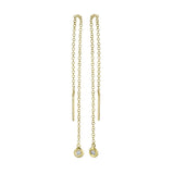 0.04CT 14K Y/G DIAMOND THREADER EARRING