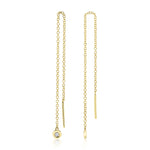0.04CT 14K Y/G DIAMOND THREADER EARRING