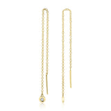 0.04CT 14K Y/G DIAMOND THREADER EARRING