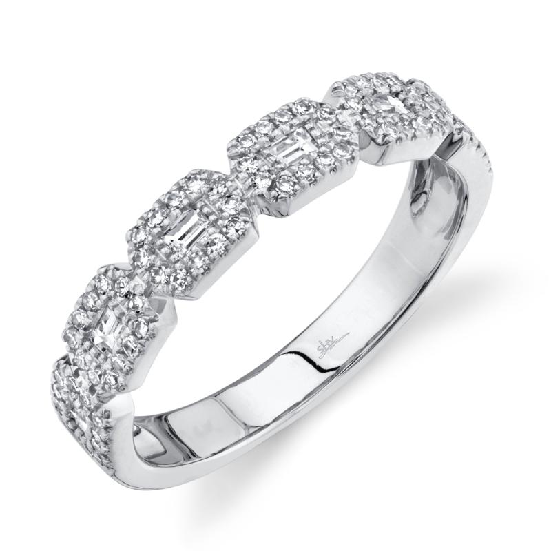 0.46CT 14K W/G DIAMOND BAGUETTE RING SZ 8