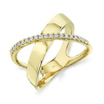 0.19CT 14K Y/G DIAMOND ""X"" RING