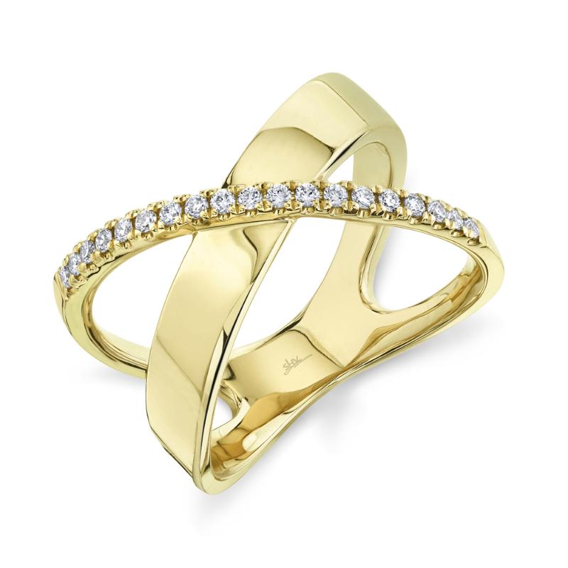 0.19CT 14K Y/G DIAMOND ""X"" RING