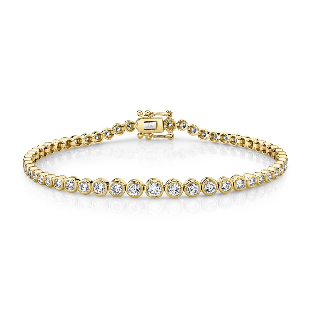 1.90CT 14K Y/G DIAMOND BEZEL TENNIS BRACELET