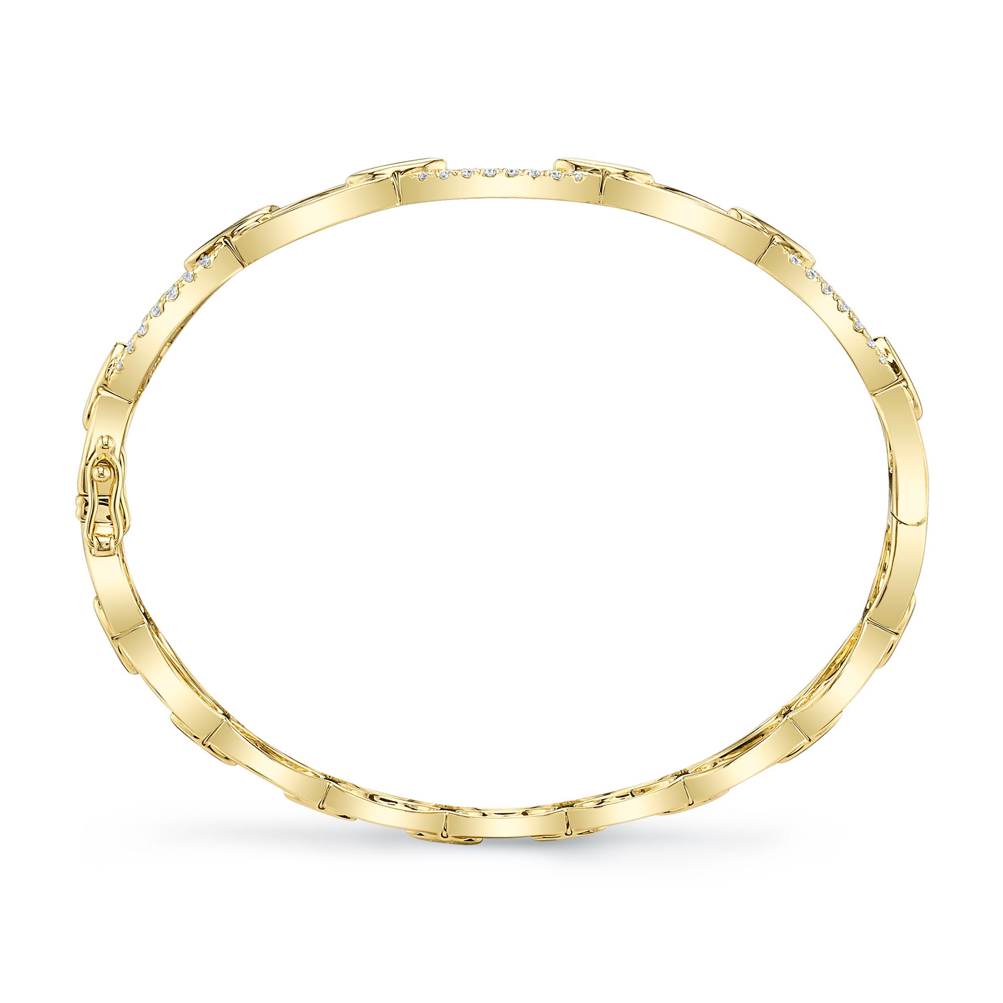 0.54CT 14K Y/G DIAMOND LINK BANGLE