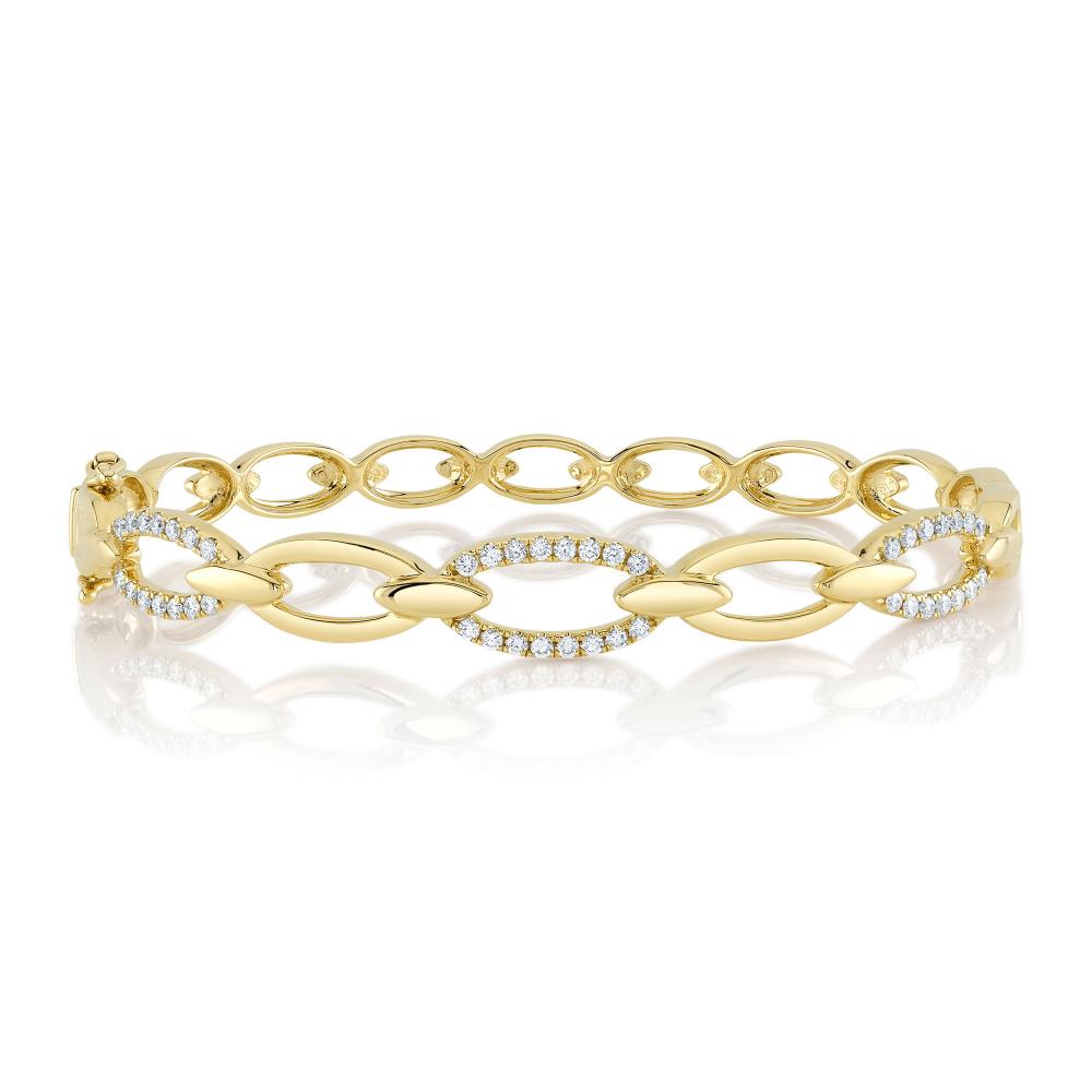 0.54CT 14K Y/G DIAMOND LINK BANGLE