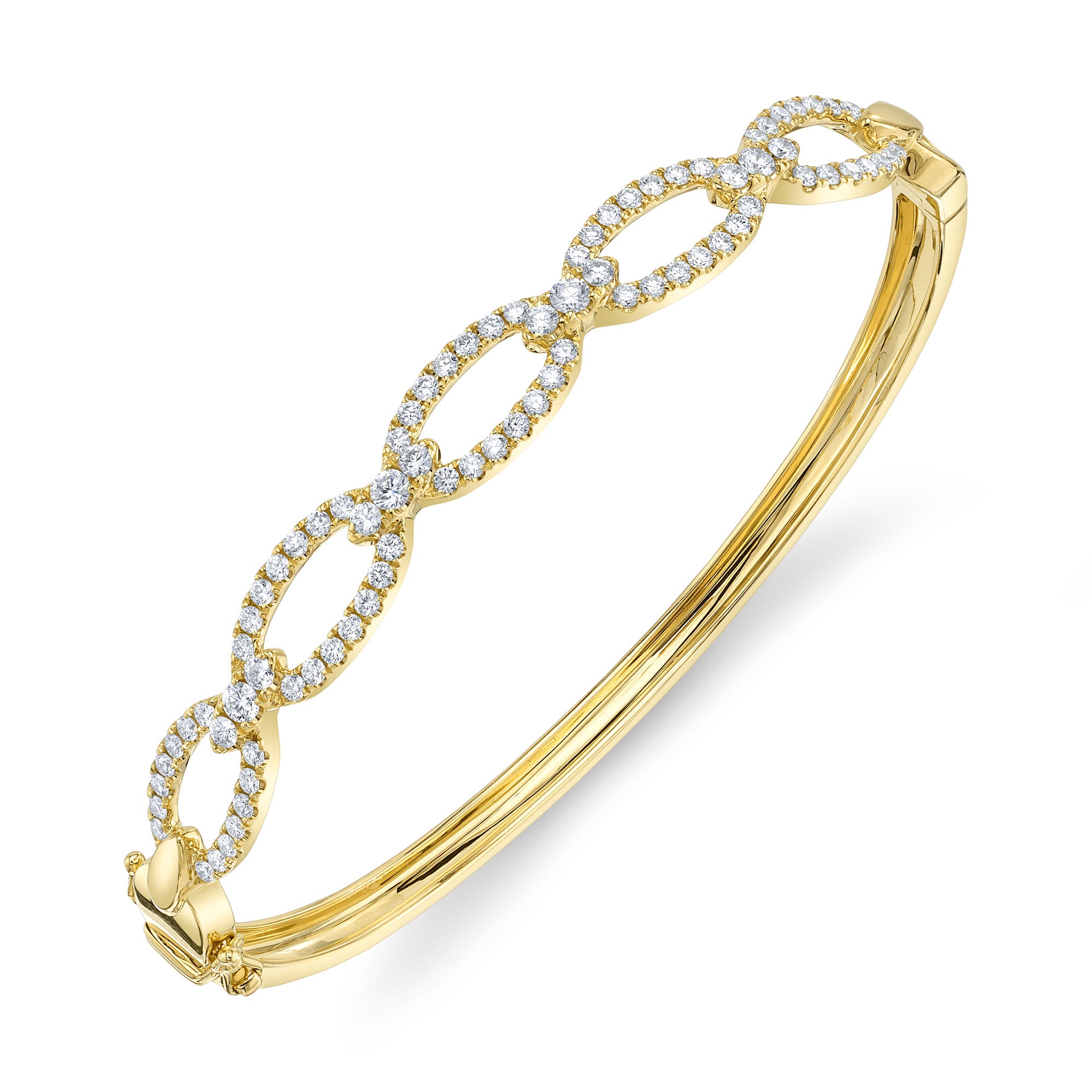 1.19CT 14K Y/G DIAMOND LINK BANGLE