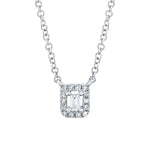 0.05CT 14K W/G DIAMOND BAGUETTE NECKLACE
