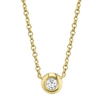 0.10CT 14K Y/G DIAMOND BEZEL NECKLACE