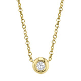 0.10CT 14K Y/G DIAMOND BEZEL NECKLACE