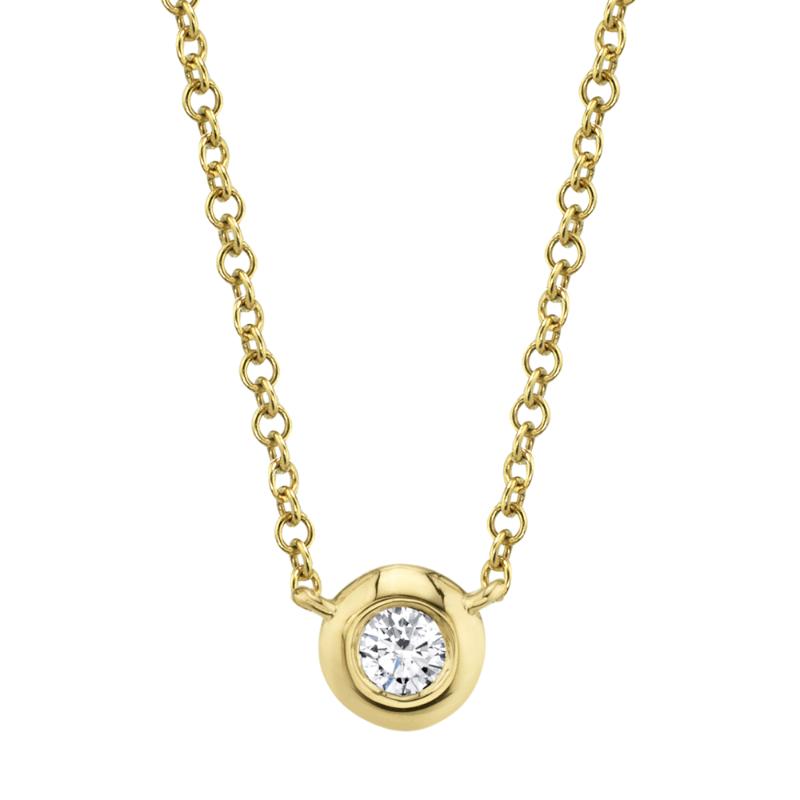 0.10CT 14K Y/G DIAMOND BEZEL NECKLACE