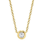 0.20CT 14K Y/G DIAMOND BEZEL NECKLACE