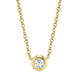 0.20CT 14K Y/G DIAMOND BEZEL NECKLACE