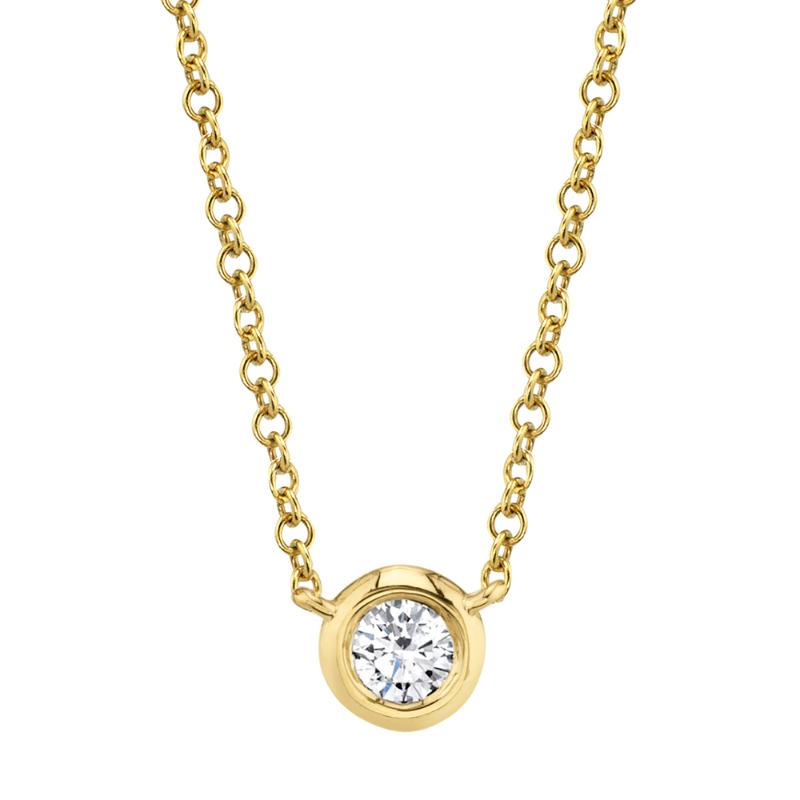0.20CT 14K Y/G DIAMOND BEZEL NECKLACE