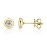 0.40CT 14K Y/G DIAMOND BEZEL STUD EARRING
