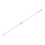 0.07CT 14K W/G DIAMOND LOVE KNOT CIRCLE  BRACELET