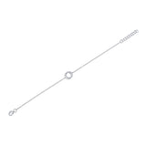 0.07CT 14K W/G DIAMOND LOVE KNOT CIRCLE  BRACELET