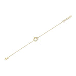 0.07CT 14K Y/G DIAMOND LOVE KNOT CIRCLE  BRACELET