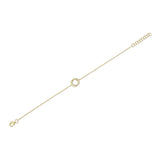 0.07CT 14K Y/G DIAMOND LOVE KNOT CIRCLE  BRACELET