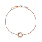 0.07CT 14K R/G DIAMOND LOVE KNOT CIRCLE  BRACELET