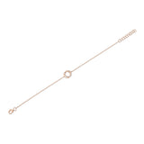 0.07CT 14K R/G DIAMOND LOVE KNOT CIRCLE  BRACELET