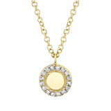 0.05CT 14K Y/G DIAMOND CIRCLE NECKLACE