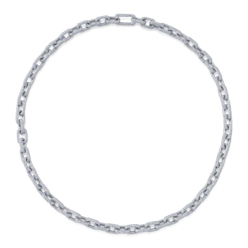 17.25CT 14K W/G DIAMOND PAVE LINK NECKLACE