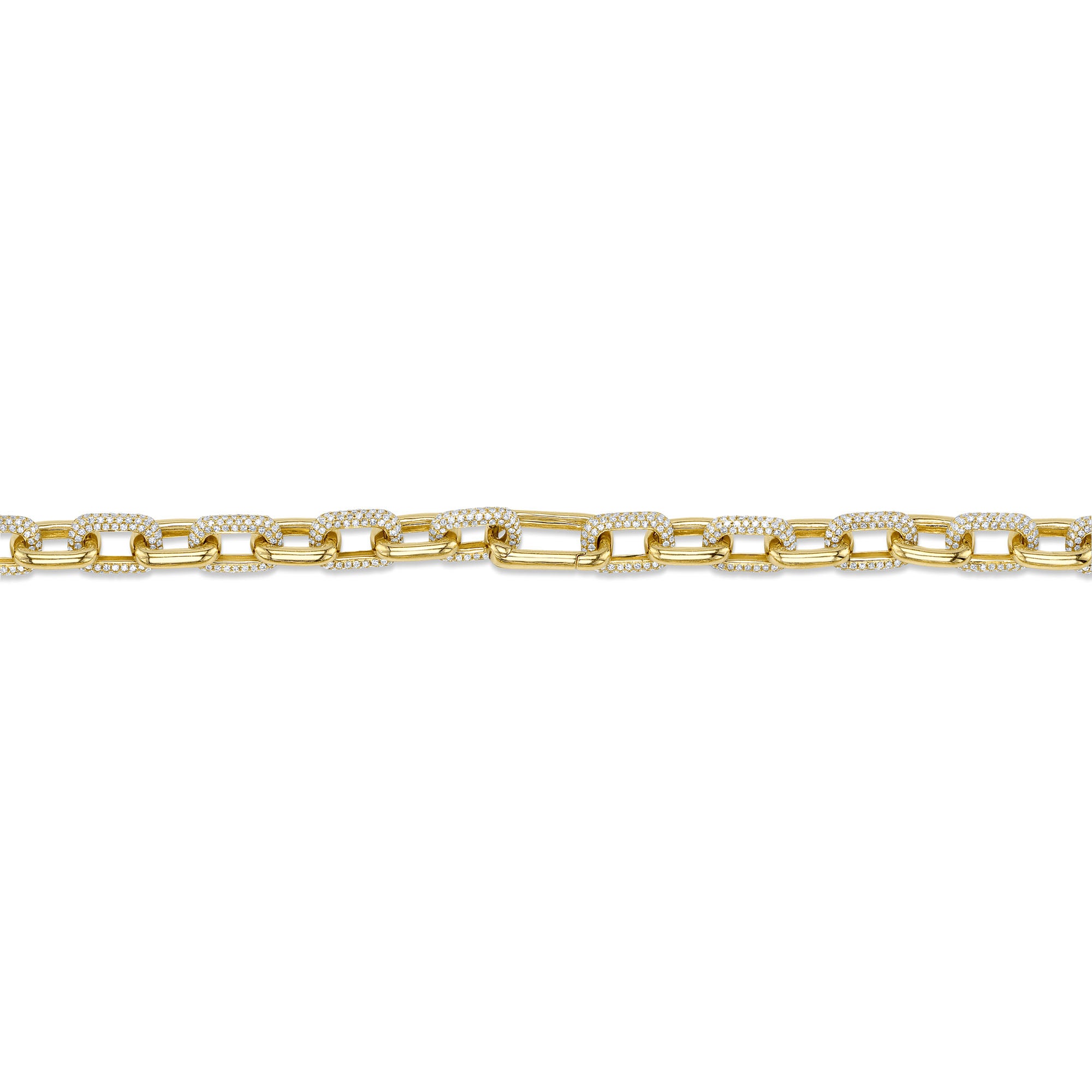 8.72CT 14K Y/G DIAMOND PAVE LINK NECKLACE