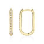0.08CT 14K Y/G DIAMOND OVAL HOOP EARRING