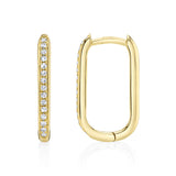0.08CT 14K Y/G DIAMOND OVAL HOOP EARRING