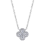0.41CT 14K W/G DIAMOND PEAR CLOVER NECKLACE